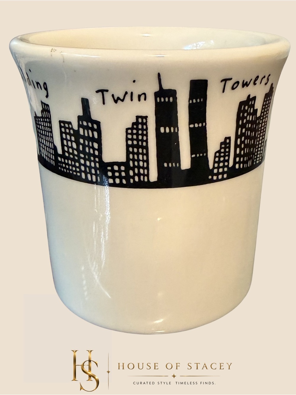 Vintage Homer Laughlin New York City Skyline Mug Twin Towers Woolworth Flatiron